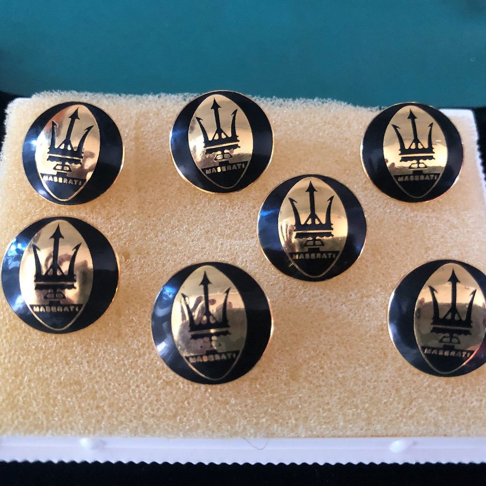 Maserati Vintage Gold & Black Clothing Buttons